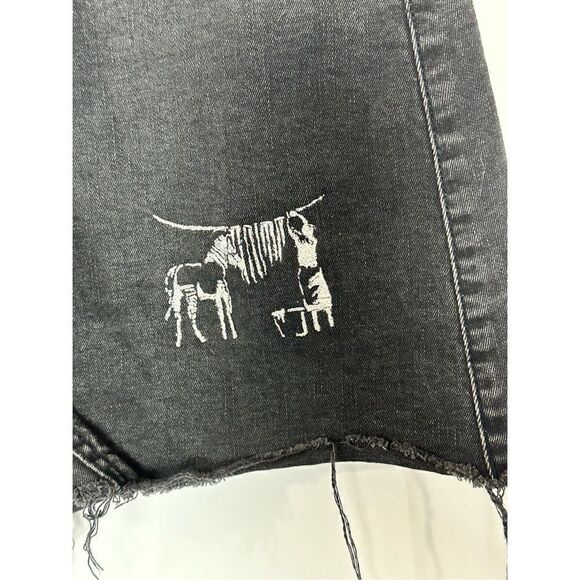 Pool Jeans Black Denim Embroidered Skirt - Picture 5 of 7